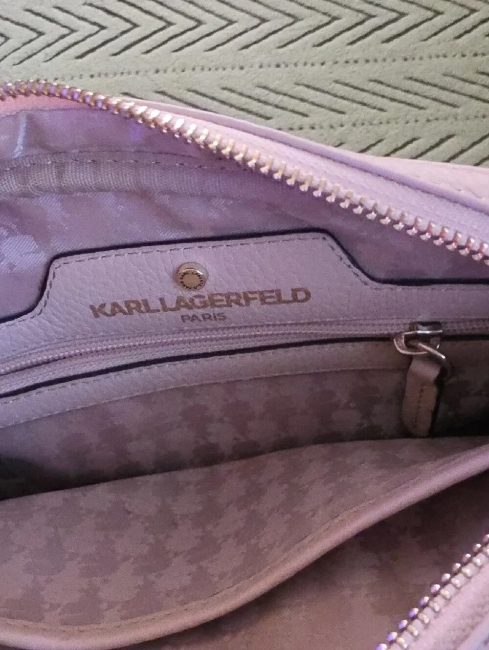 Karl Lagerfeld Paris  Dusty Pink Pebble Leather Crossbody Bag